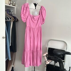 Abercrombie and Fitch pink midi dress